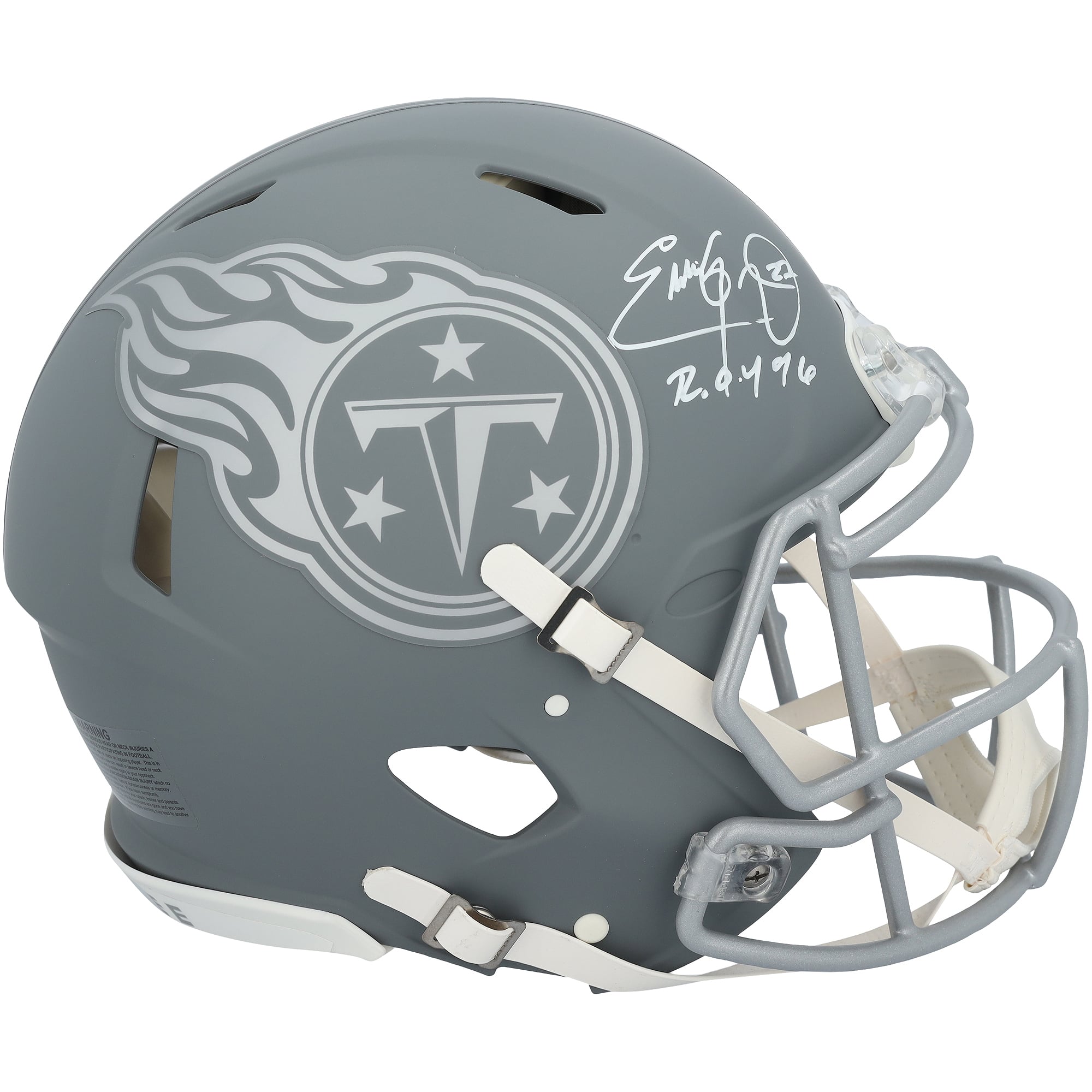 Casco autentico Riddell Slate Speed ​​di Eddie George dei Tennessee Titans autografato con iscrizione "ROY 96"