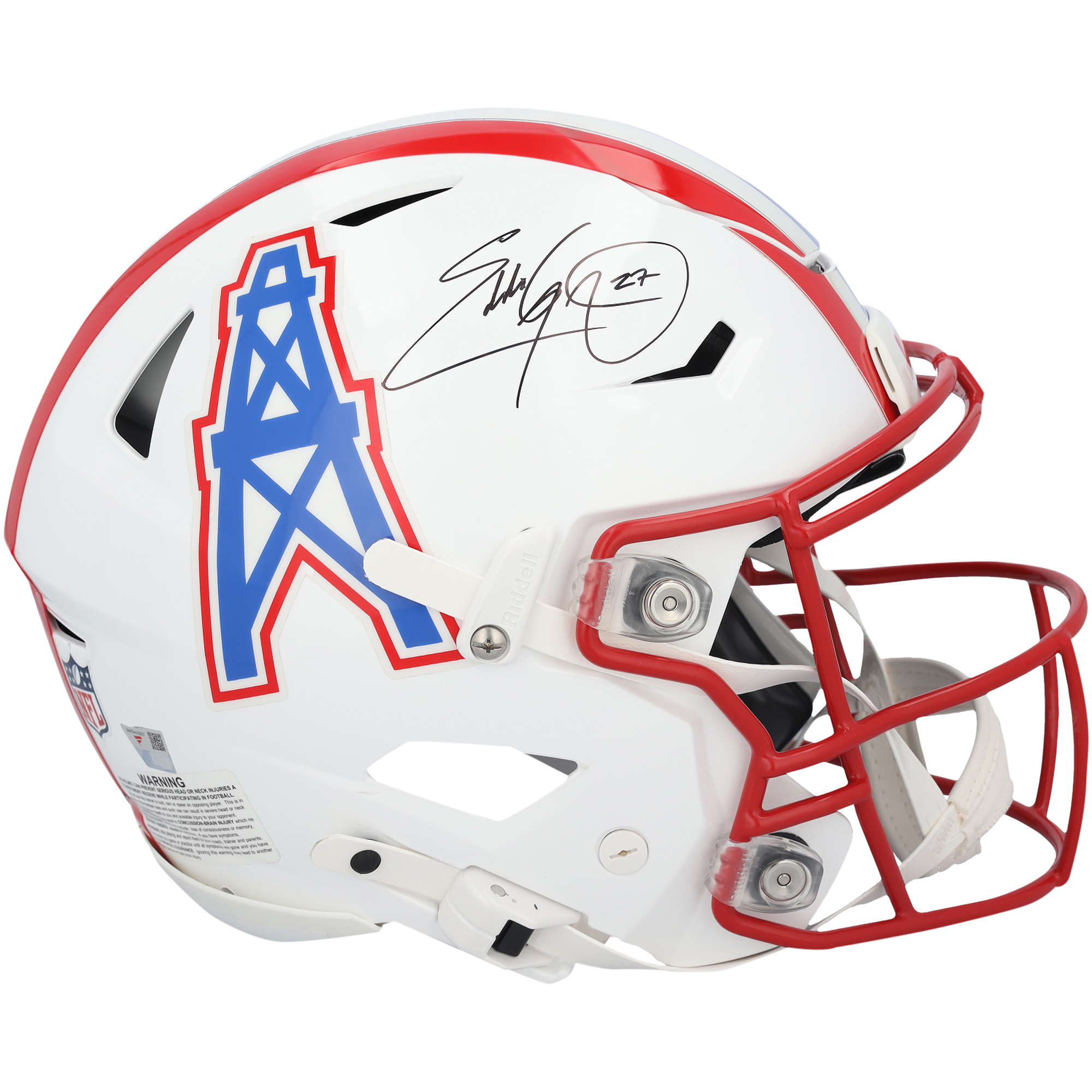 Eddie George Houston Oilers Autographed Riddell 1981-1998 Throwback SpeedFlex Authentic Helmet