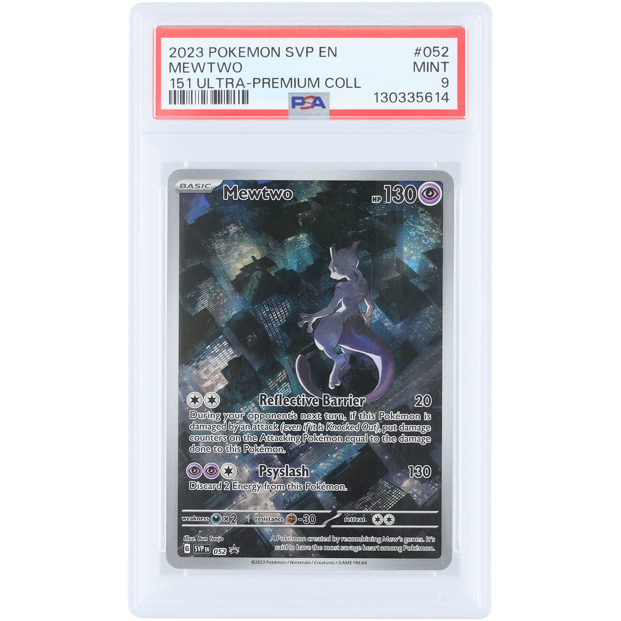 Mewtwo 2023 Pokemon 151 Ultra Premium Collection Promo #52 PSA Authenticated 9 Card