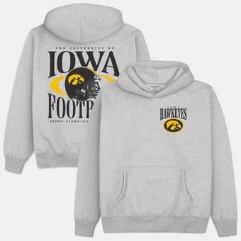 Men's Homefield  Heather Gray Iowa Hawkeyes Football Heavyweight Hoodie