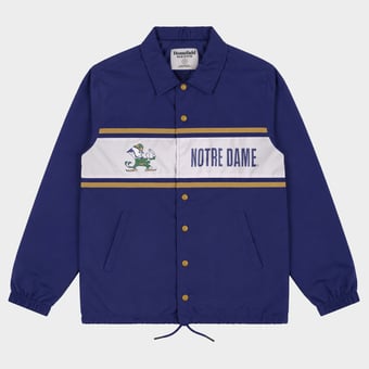 Men's Homefield Navy Notre Dame Fighting Irish Striped Coaches Button-Up Jacket