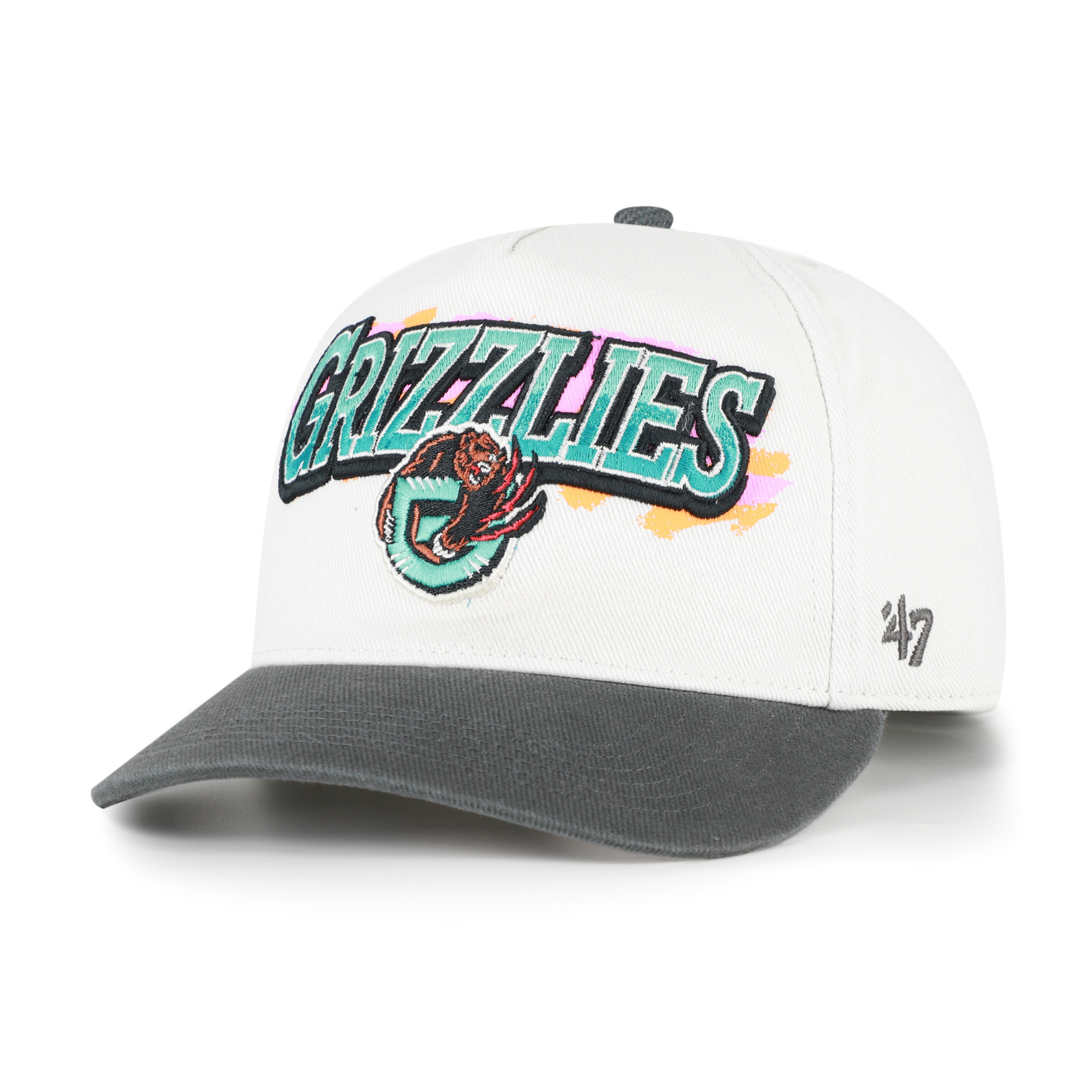 Men's '47  Cream Vancouver Grizzlies Hardwood Classics City Paint Hitch Adjustable Hat