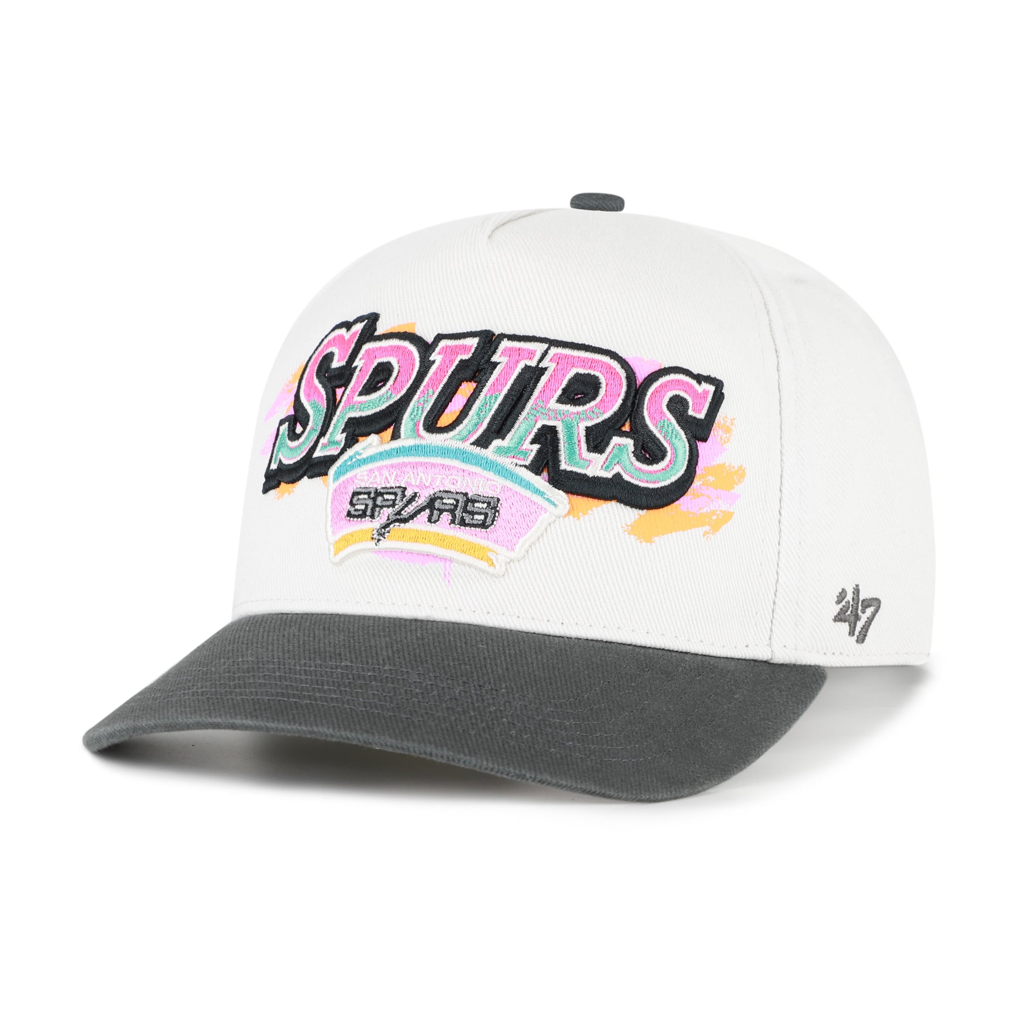 Men's '47  Cream/Black San Antonio Spurs City Paint Hitch Adjustable Hat