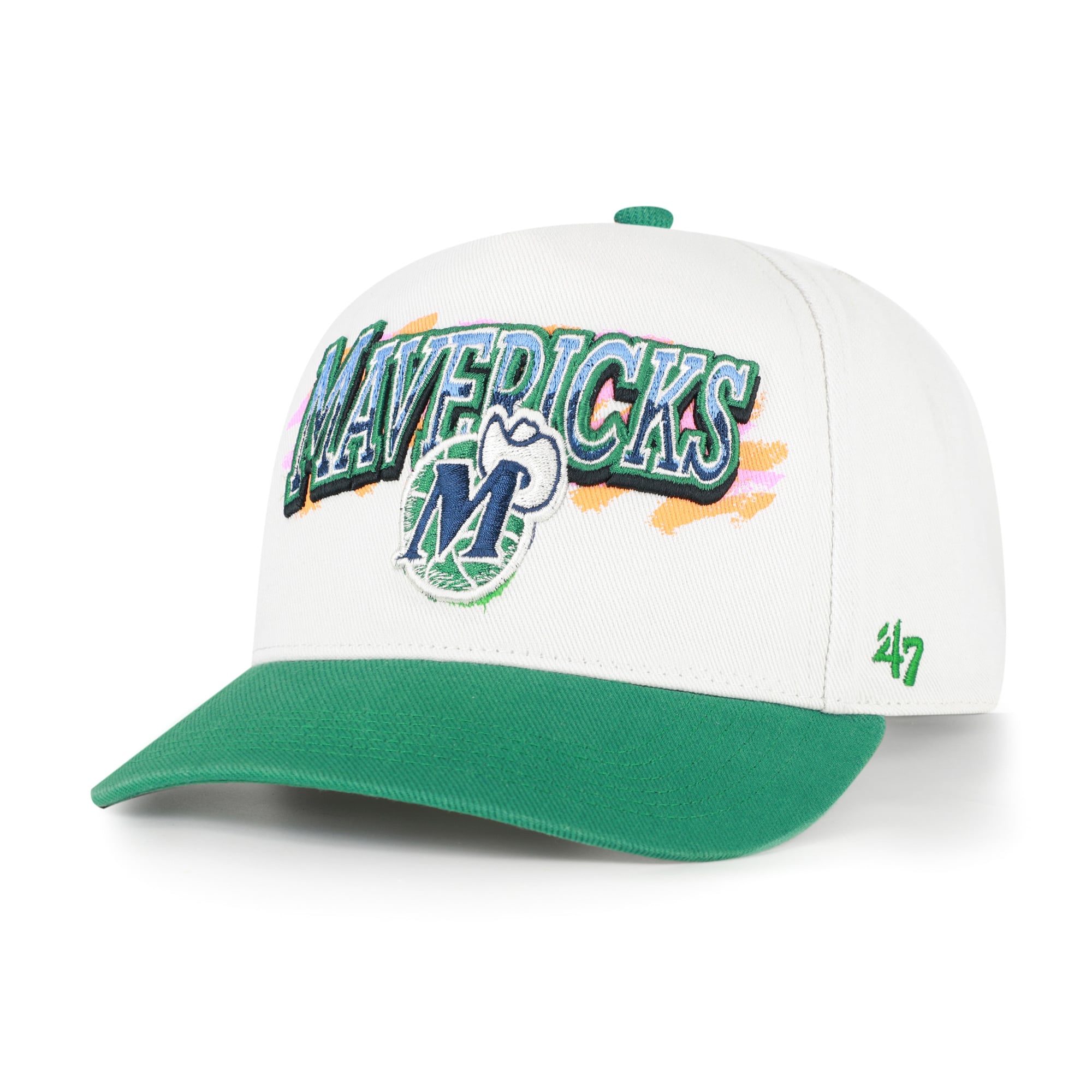 Men's '47  Cream/Green Dallas Mavericks City Paint Hitch Adjustable Hat