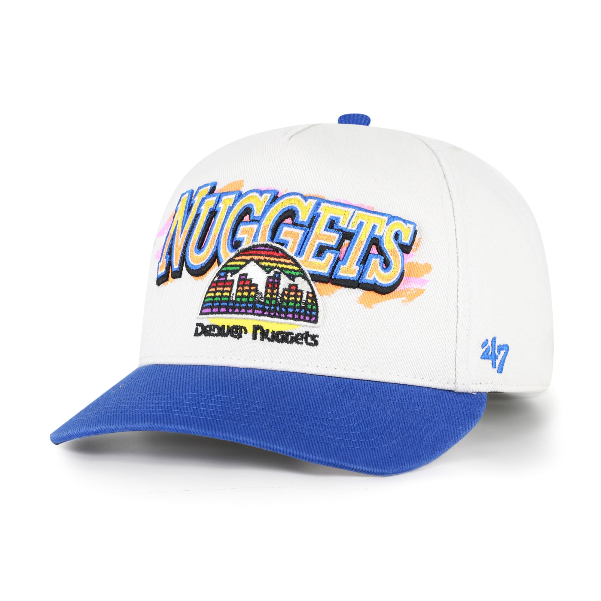 Men's '47  Cream/Royal Denver Nuggets City Paint Hitch Adjustable Hat