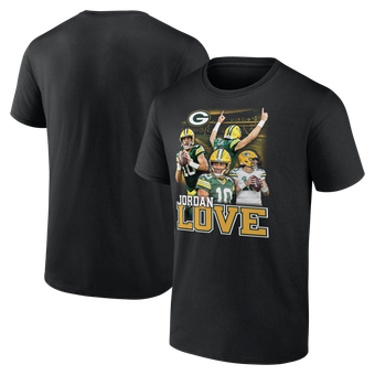 Men's Jordan Love Black Green Bay Packers Notorious T-Shirt