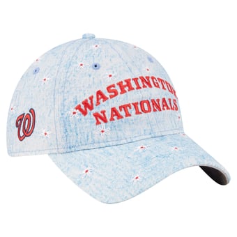 Women's New Era  Light Blue Washington Nationals Daisy All Over 9TWENTY Adjustable Hat