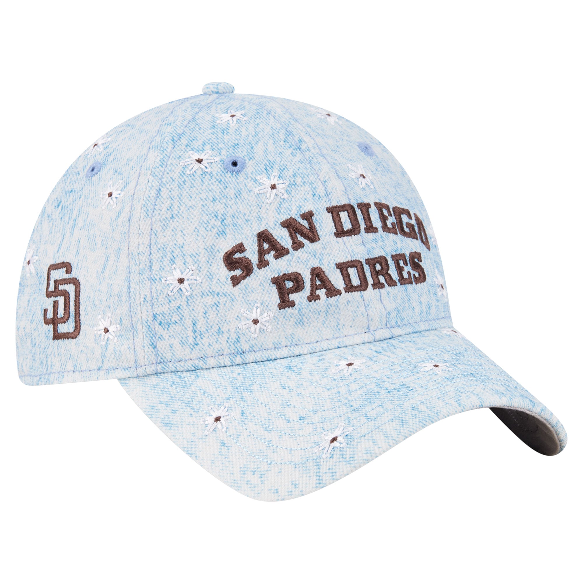 Women's New Era  Light Blue San Diego Padres Daisy All Over 9TWENTY Adjustable Hat