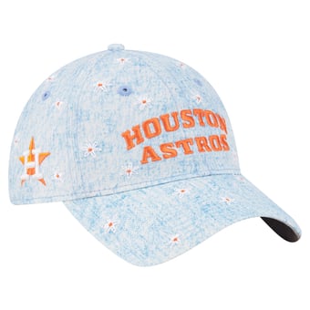 Women's New Era  Light Blue Houston Astros Daisy All Over 9TWENTY Adjustable Hat
