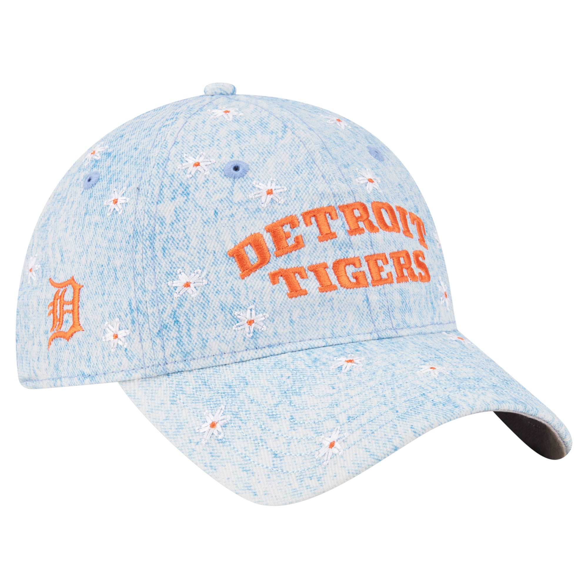 Women's New Era  Light Blue Detroit Tigers Daisy All Over 9TWENTY Adjustable Hat