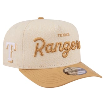 Men's New Era  Cream Texas Rangers Herringbone 9FIFTY A-Frame Snapback Hat