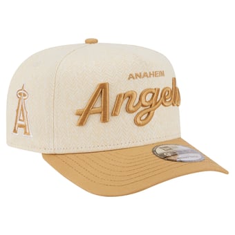 Men's New Era  Cream Los Angeles Angels Herringbone 9FIFTY A-Frame Snapback Hat