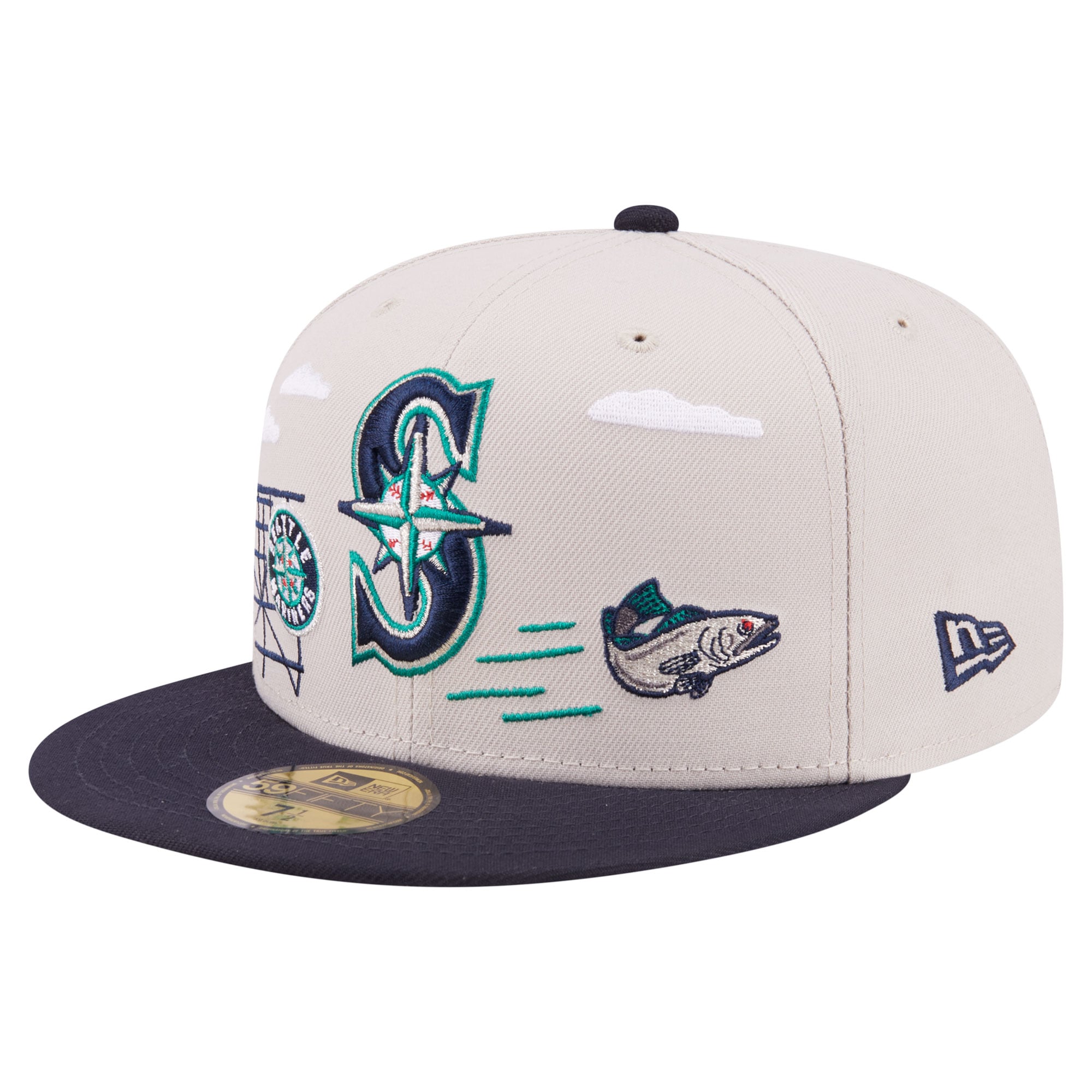 Men's New Era  Khaki Seattle Mariners City Icon 59FIFTY Fitted Hat