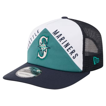 Men's New Era White/Navy Seattle Mariners Retro Cut 19TWENTY Adjustable Trucker Hat