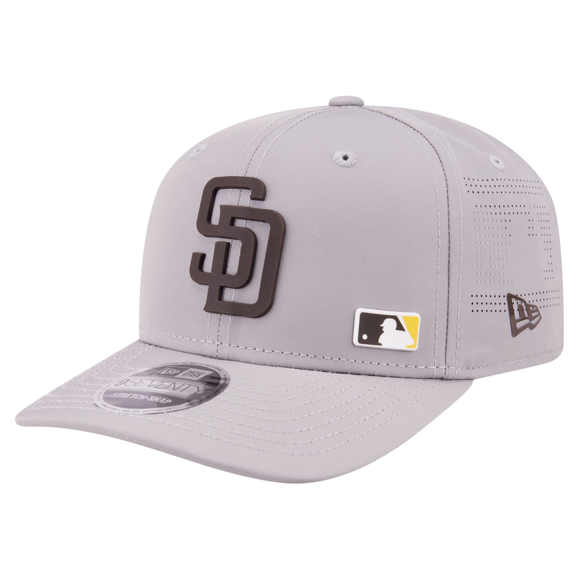 Men's New Era Gray San Diego Padres Laser Perforated 9SEVENTY Adjustable Hat
