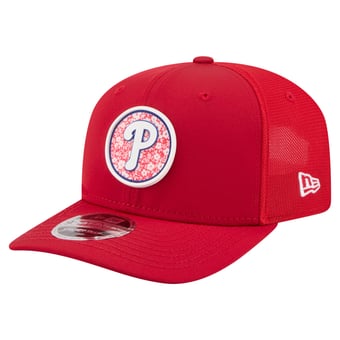 Men's New Era  Red Philadelphia Phillies Floral Patch 9SEVENTY Adjustable Hat