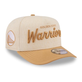 Men's New Era  Cream Golden State Warriors Herringbone 9FIFTY A-Frame Snapback Hat
