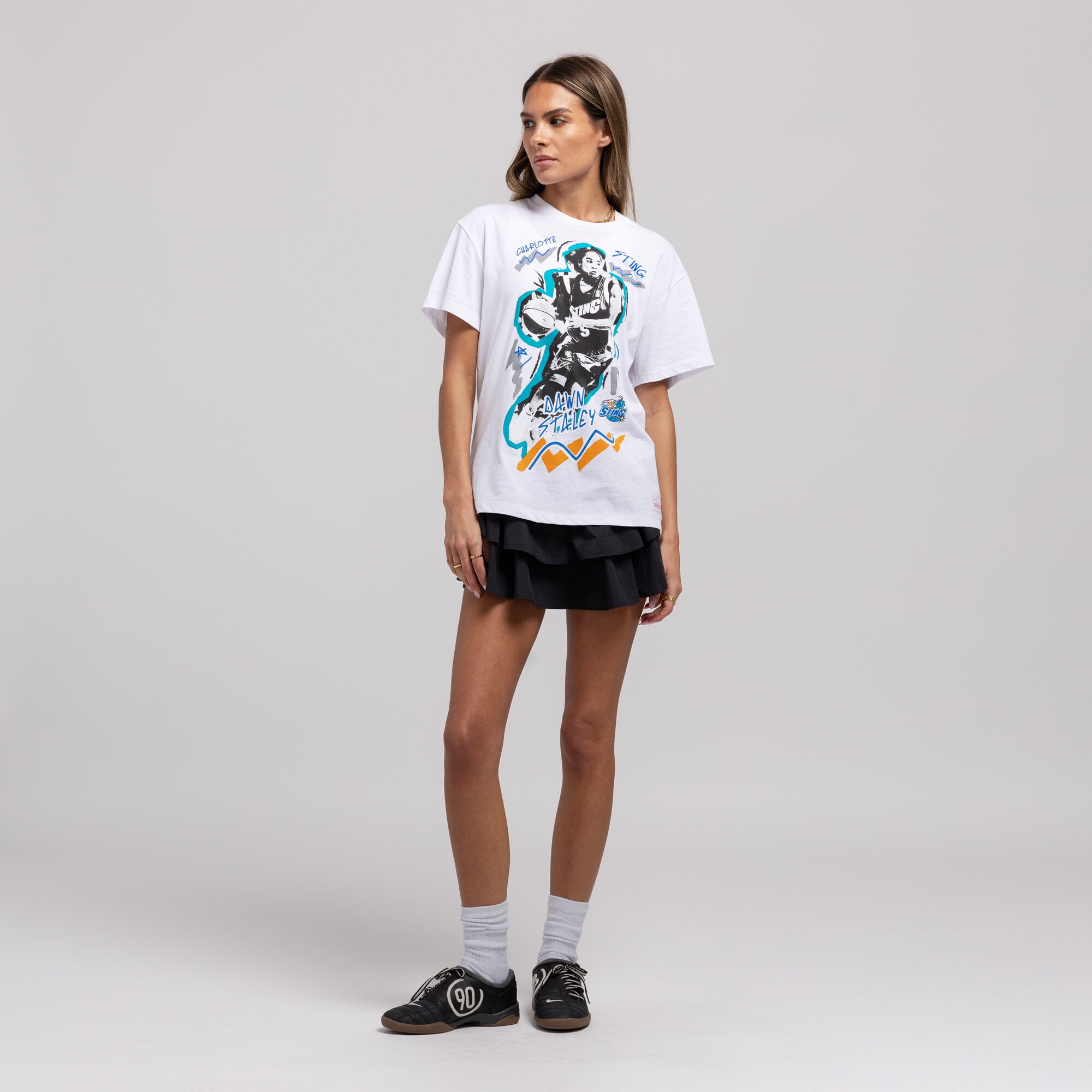 Unisex Mitchell & Ness Dawn Staley White Charlotte Sting Chalked Up T-Shirt - Court Origins