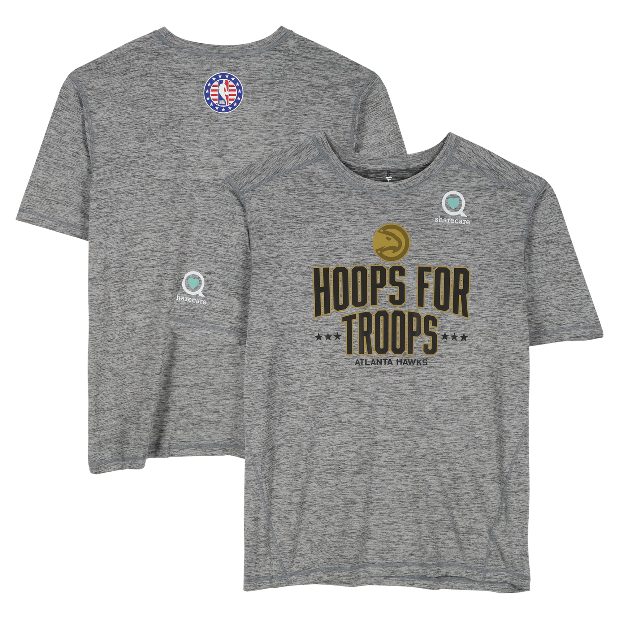 Atlanta Hawks Team-Issued Gray "Hoops For Troops" T-Shirt from the 2025-26 NBA Season - Size 2XL