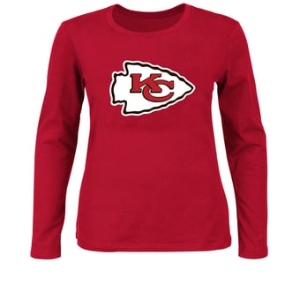 Women's Fanatics Red Kansas City Chiefs Plus Size Primary Logo Long Sleeve T-Shirt