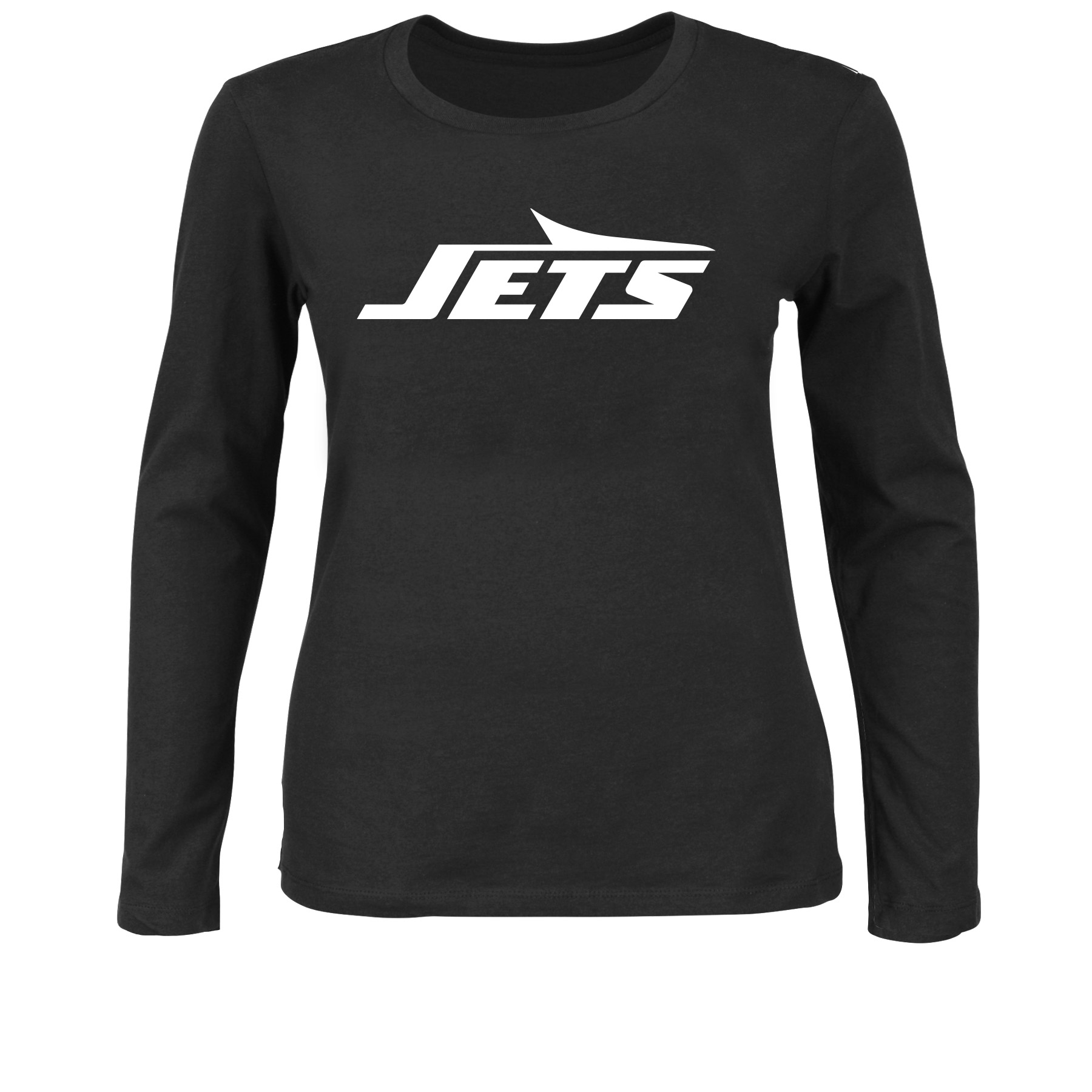 Women's Fanatics Black New York Jets Plus Size Primary Logo Long Sleeve T-Shirt