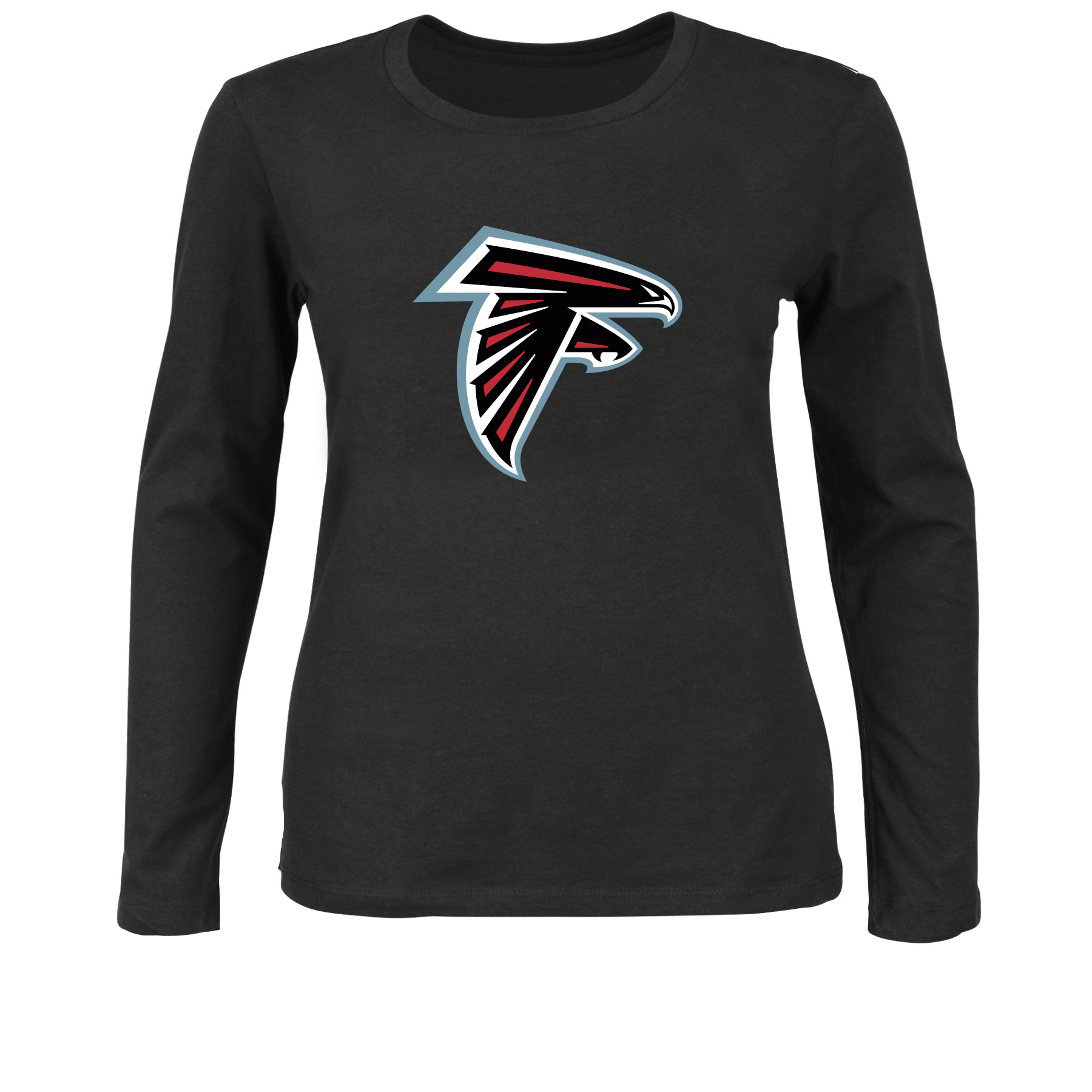 Women's Fanatics Black Atlanta Falcons Plus Size Primary Logo Long Sleeve T-Shirt