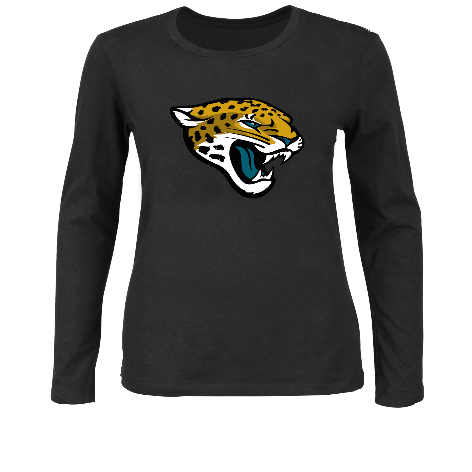 Women's Fanatics Black Jacksonville Jaguars Plus Size Primary Logo Long Sleeve T-Shirt