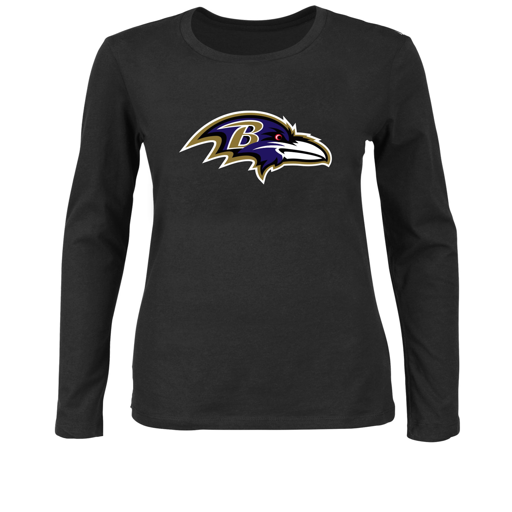 Women's Fanatics Black Baltimore Ravens Plus Size Primary Logo Long Sleeve T-Shirt