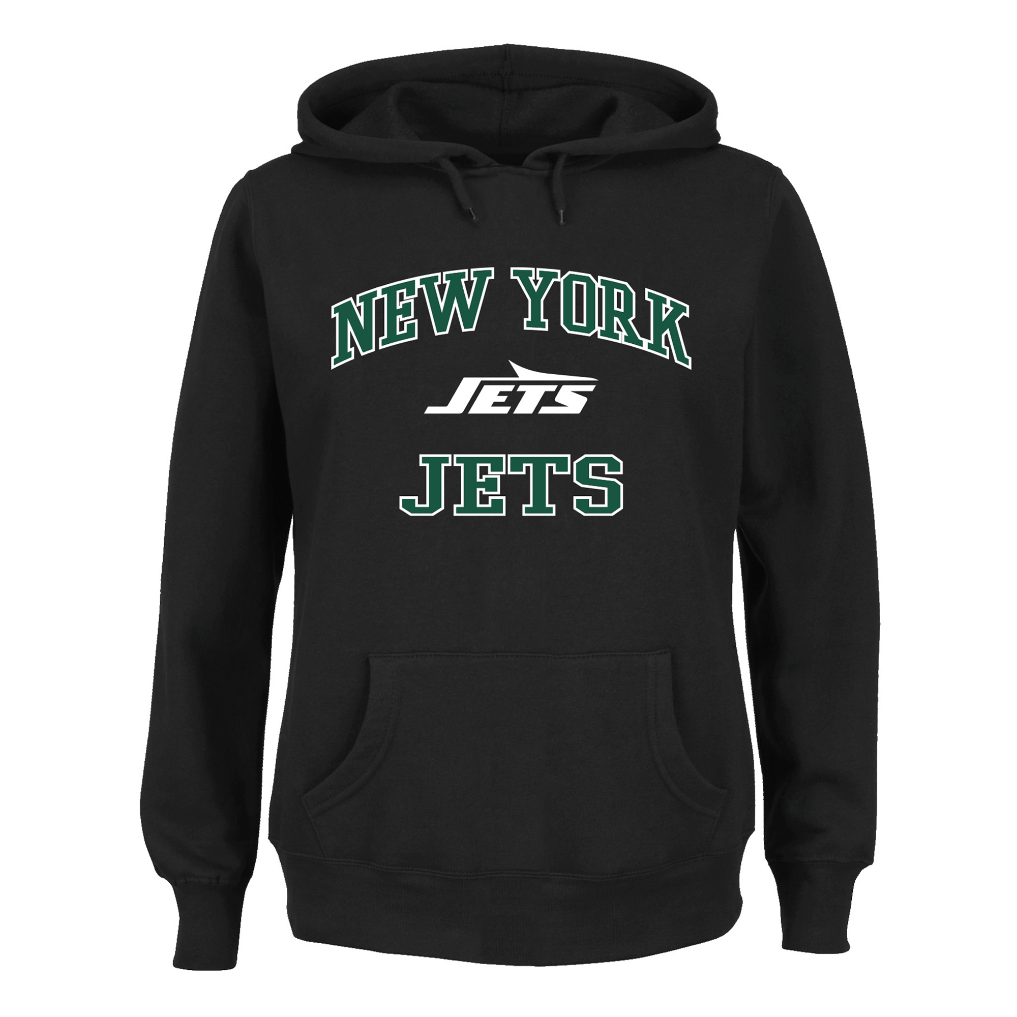 Women's Fanatics Black New York Jets Plus Size Heart & Soul Hoodie