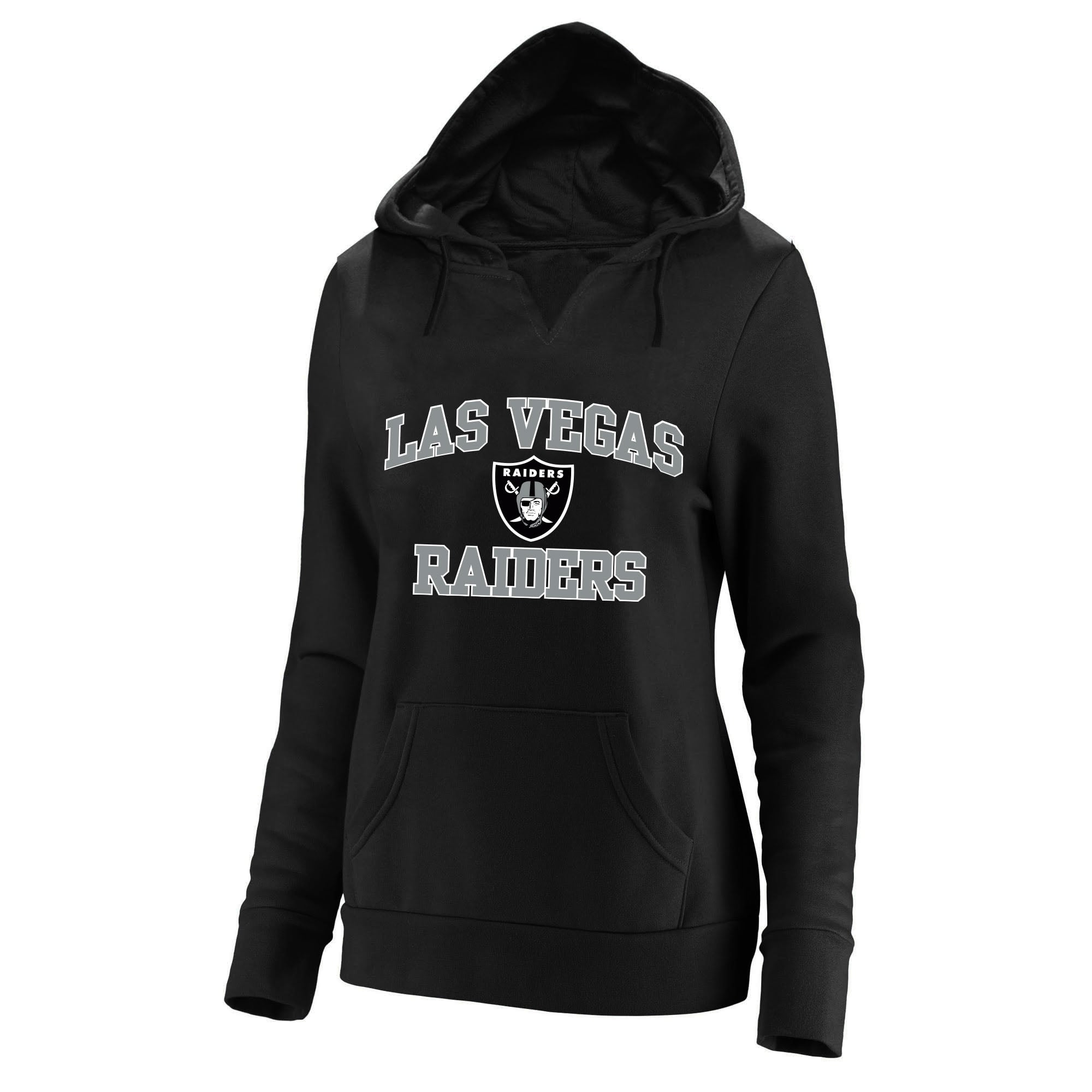Women's Fanatics Black Las Vegas Raiders Plus Size Heart & Soul V-Neck Hoodie