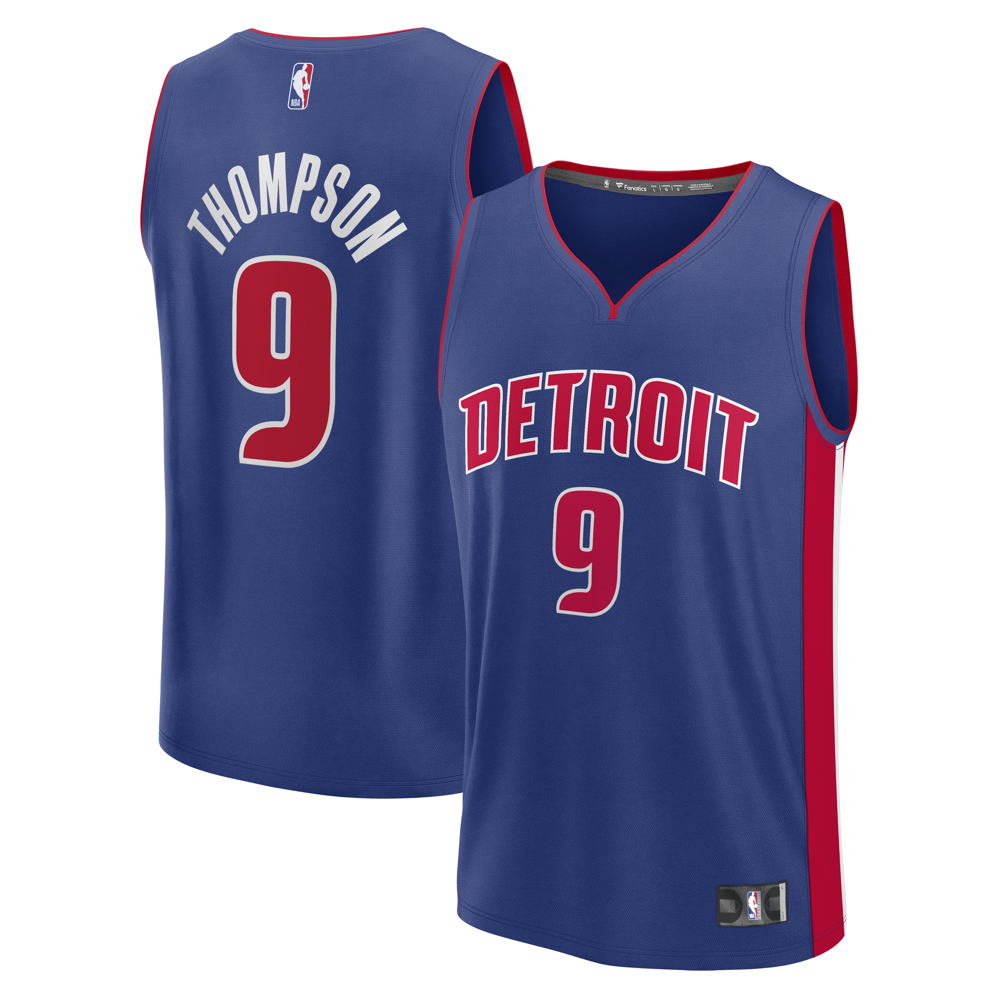 Men's Fanatics Ausar Thompson Blue Detroit Pistons Fast Break Jersey - Icon Edition