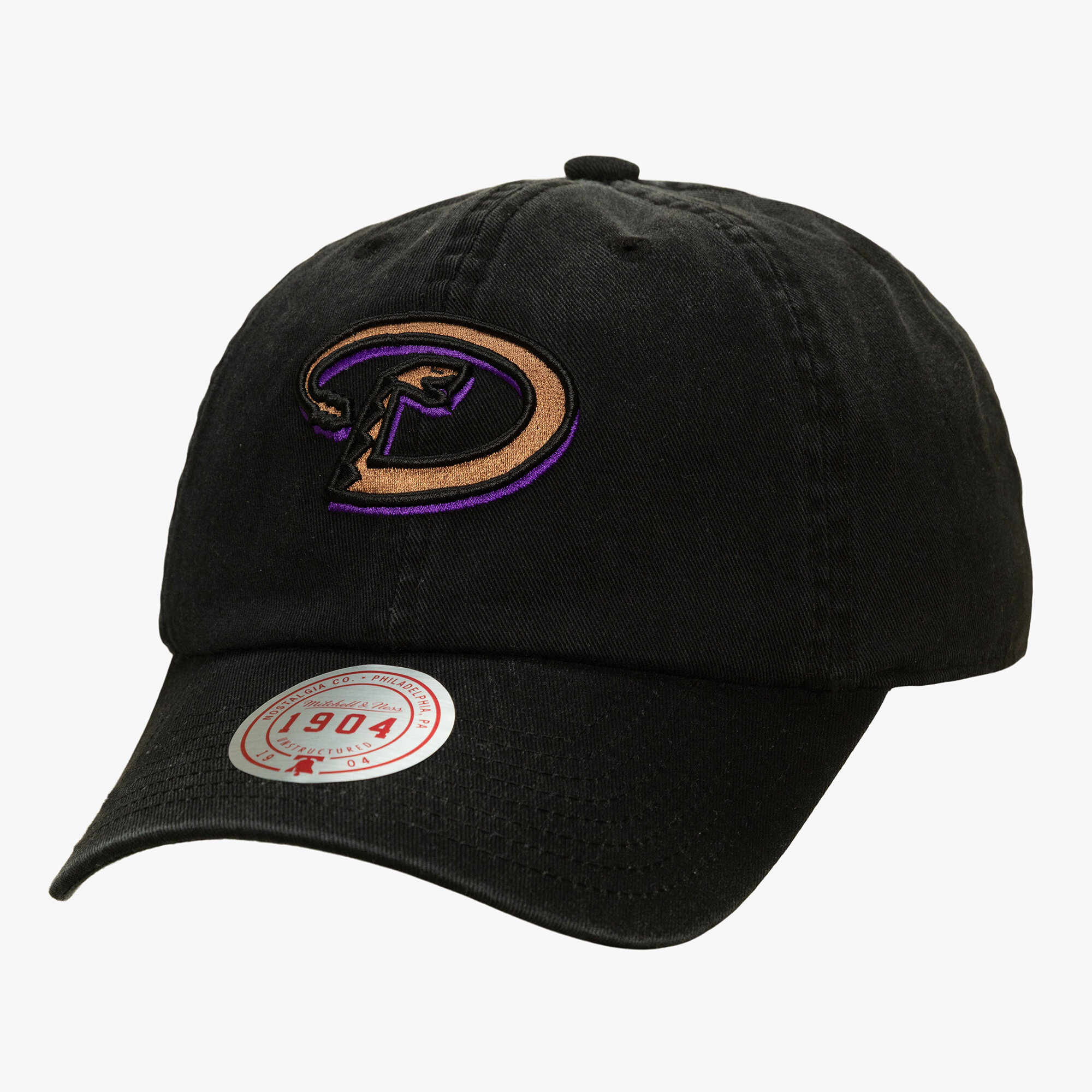 Unisex Mitchell & Ness Black Arizona Diamondbacks 1904 Soft Wash Cooperstown Adjustable Hat