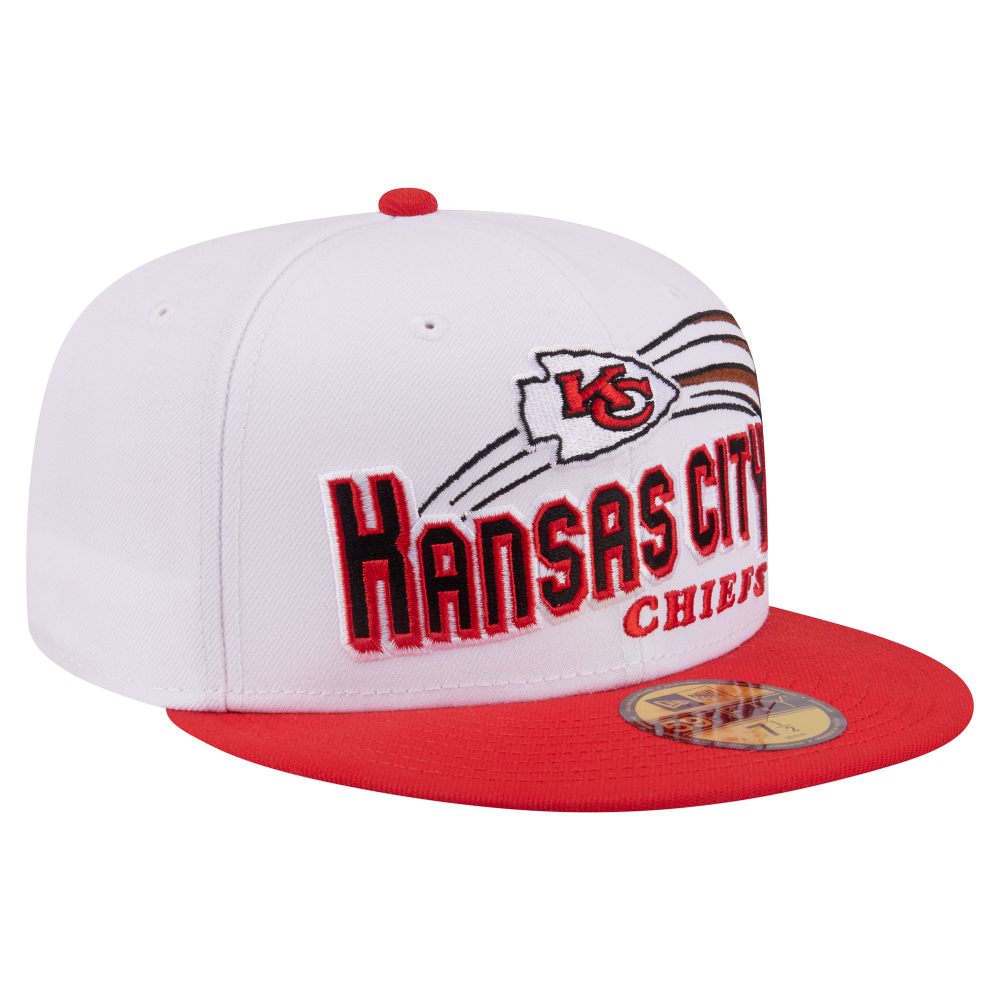Men's New Era White/Red Kansas City Chiefs Retro Swoop 59FIFTY Fitted Hat