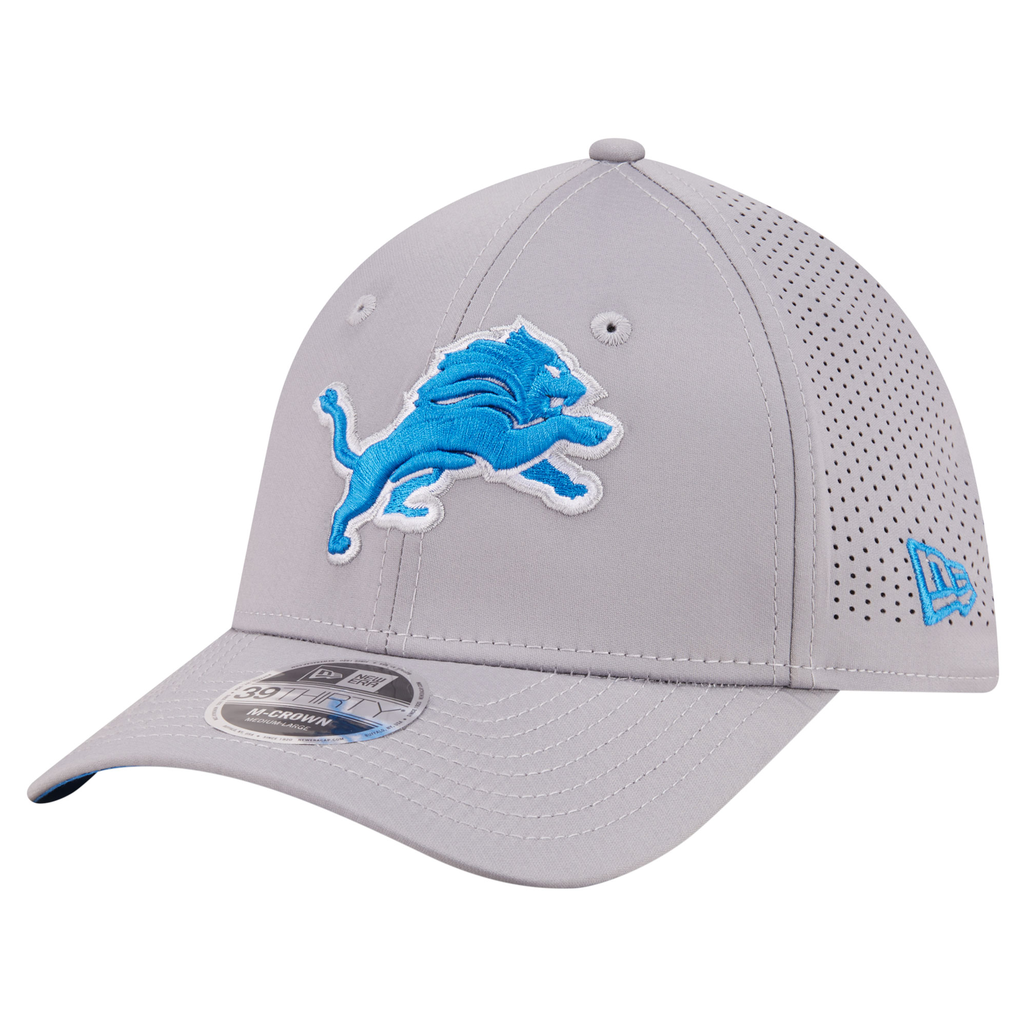 Men's New Era Gray Detroit Lions 39THIRTY M-Crown Stretch Hat