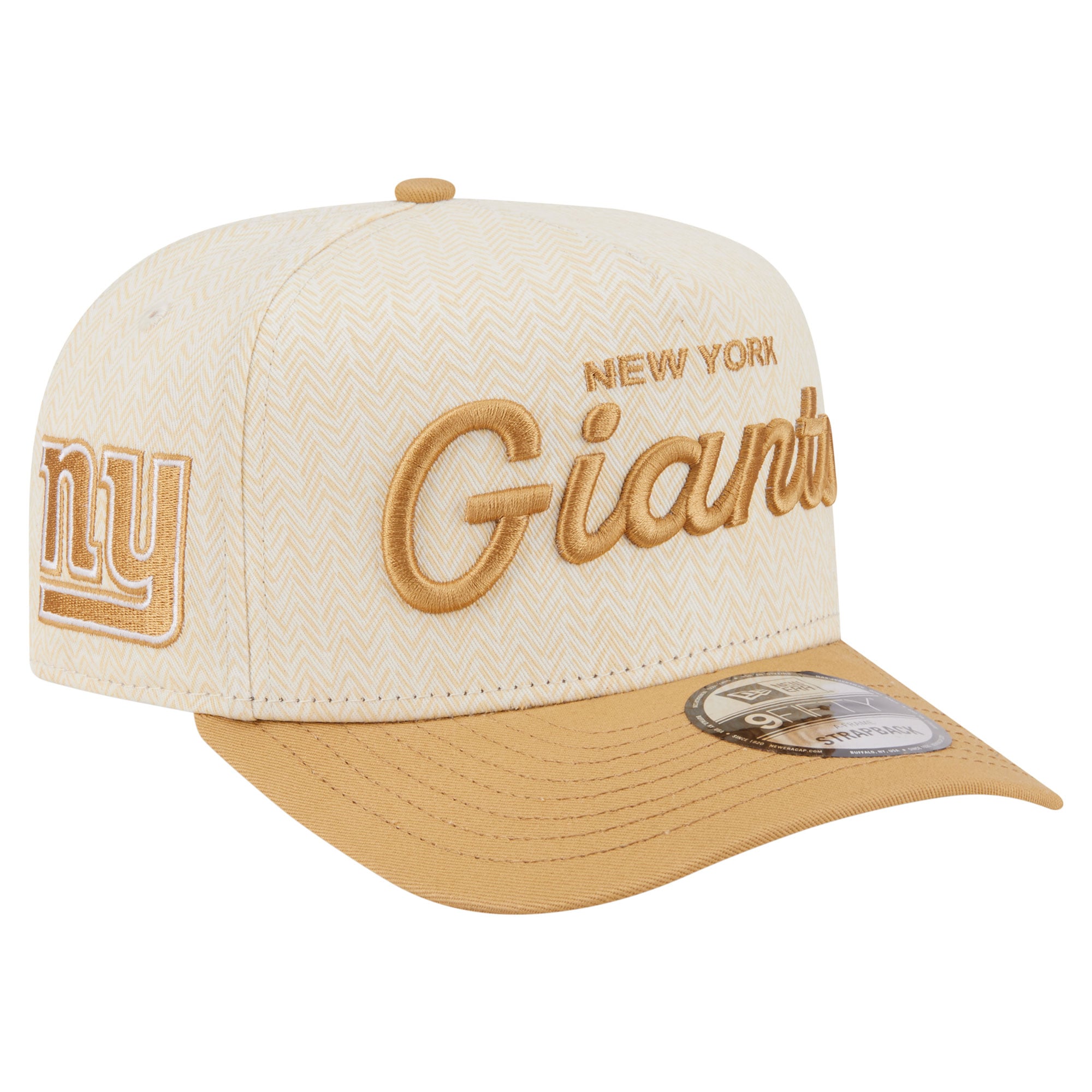 Men’s New Era Cream New York Giants Herringbone 9FIFTY A-Frame Snapback Hat Men’s New Era Cream New York Giants Herringbone 9FIFTY A-Frame Snapback Hat
