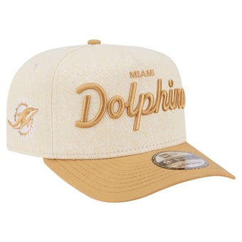 Men's New Era  Cream Miami Dolphins Herringbone 9FIFTY A-Frame Snapback Hat