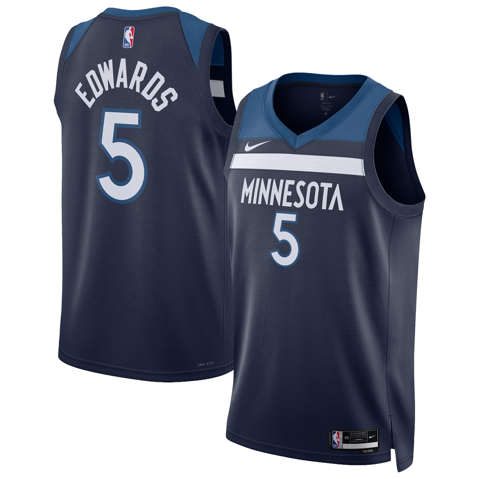Men's Nike Anthony Edwards Blue Minnesota Timberwolves Swingman Throwback Jersey - Icon Edition