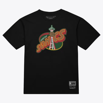 Unisex Mitchell & Ness  Black Seattle SuperSonics Hardwood Classics Arch T-Shirt