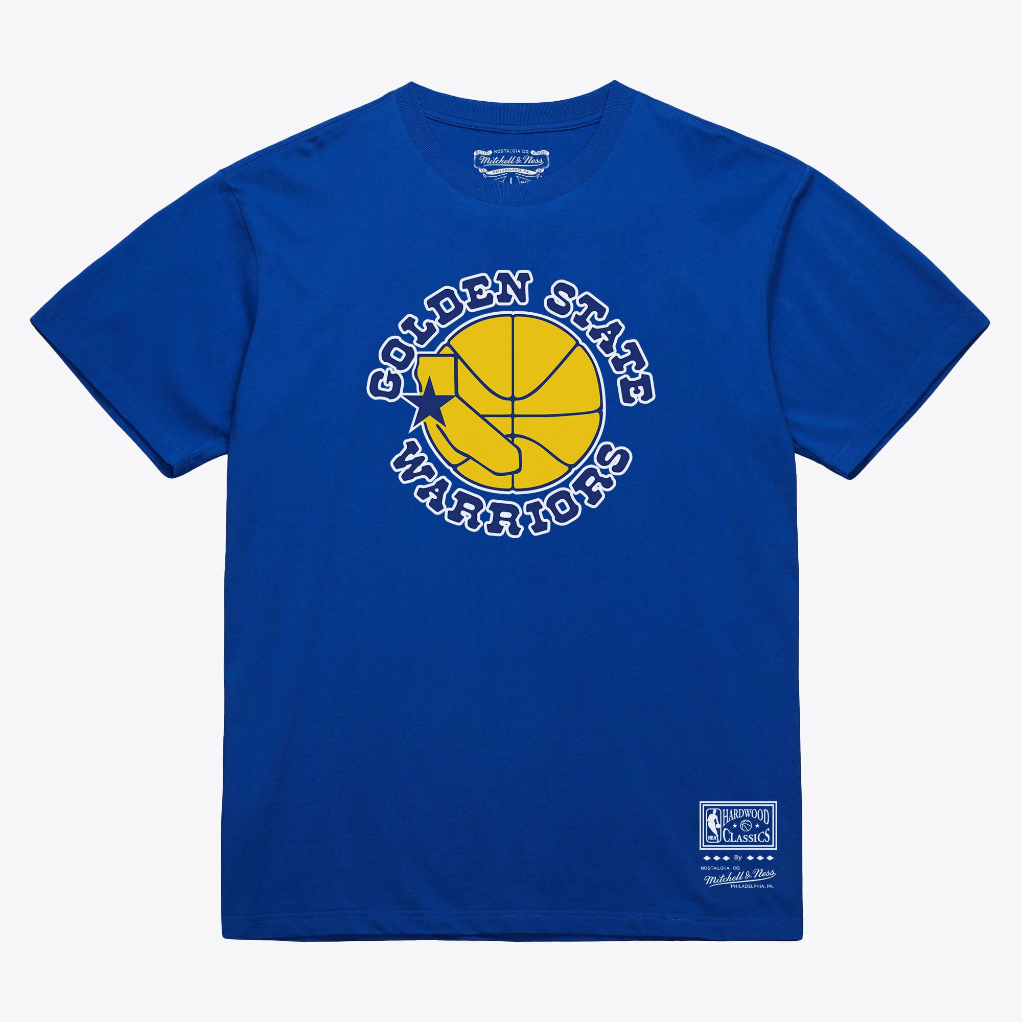 Unisex Mitchell & Ness  Royal Golden State Warriors Hardwood Classics Arch T-Shirt