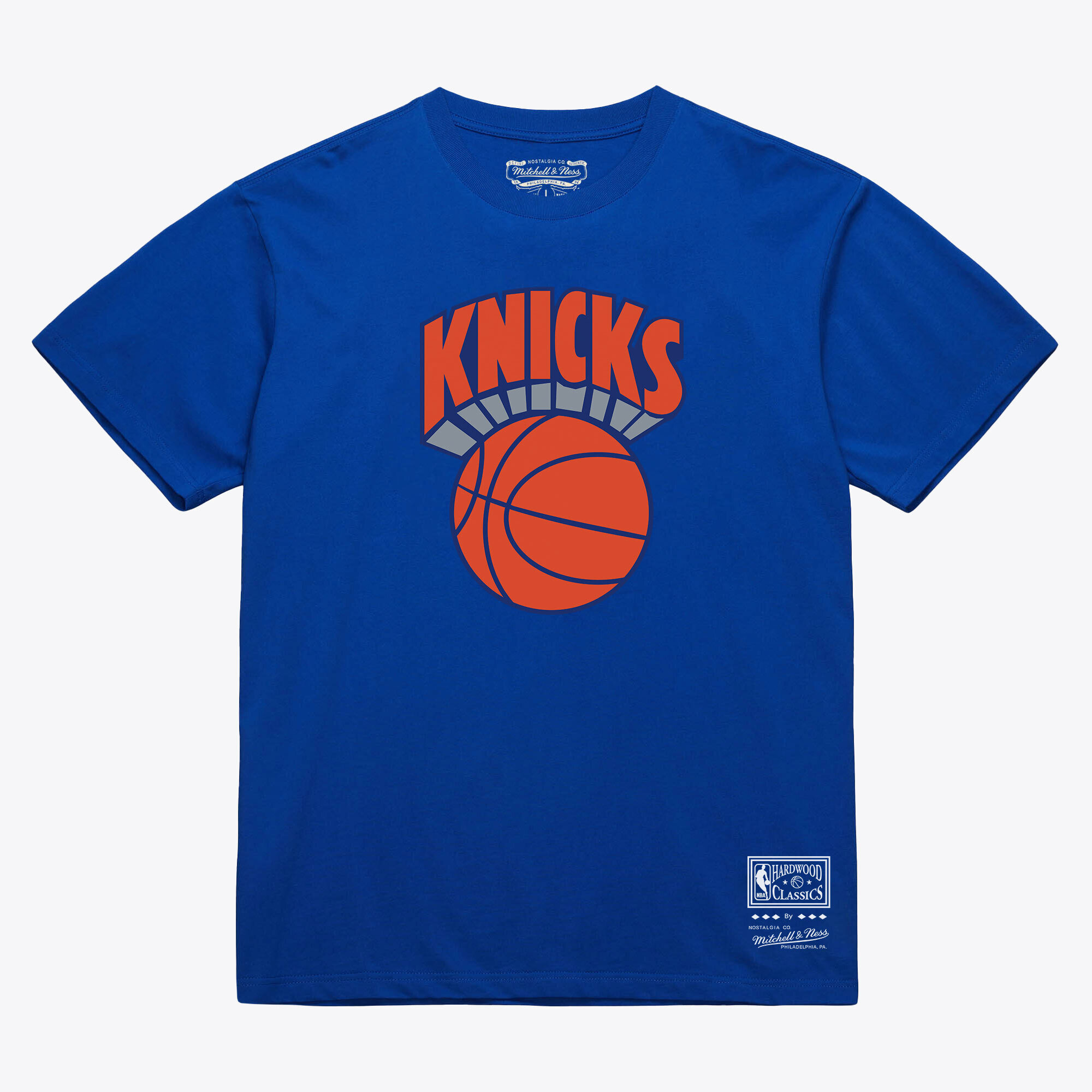 Unisex Mitchell & Ness Royal New York Knicks Hardwood Classics Arch T-Shirt