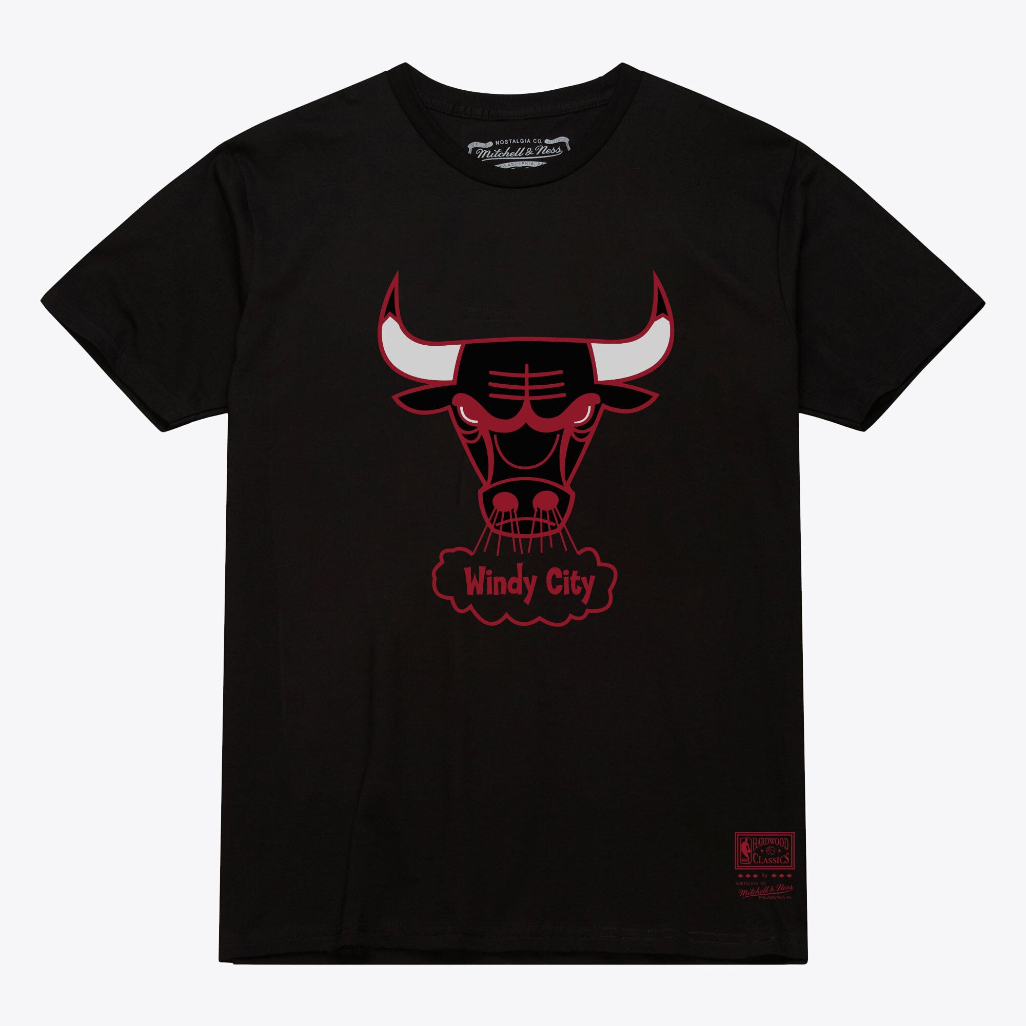 Unisex Mitchell & Ness  Black Chicago Bulls Hardwood Classics Arch T-Shirt