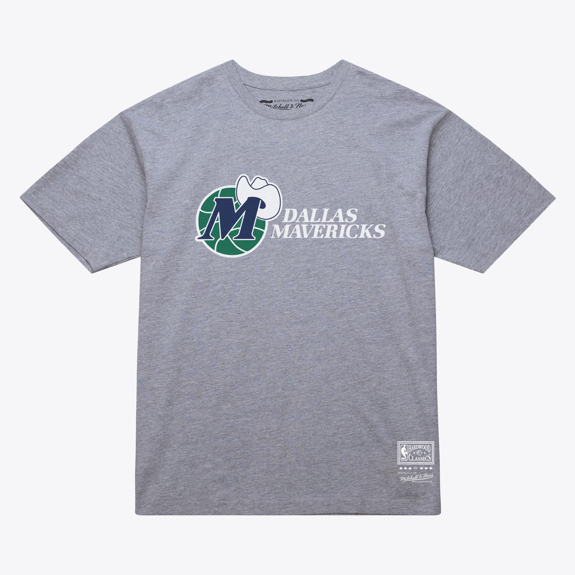 Unisex Mitchell & Ness  Heather Gray Dallas Mavericks Hardwood Classics Arch T-Shirt