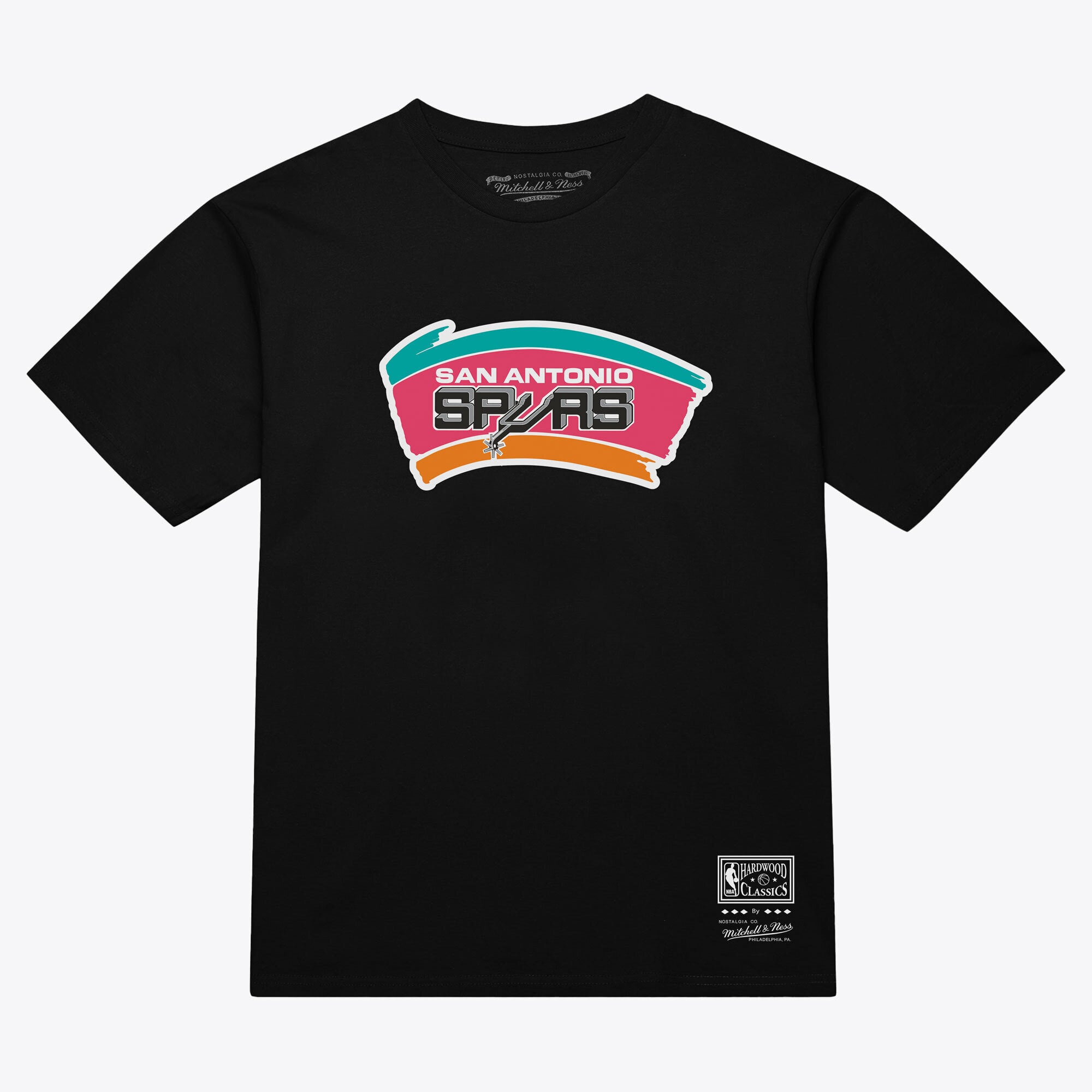Unisex Mitchell & Ness  Black San Antonio Spurs Hardwood Classics Arch T-Shirt