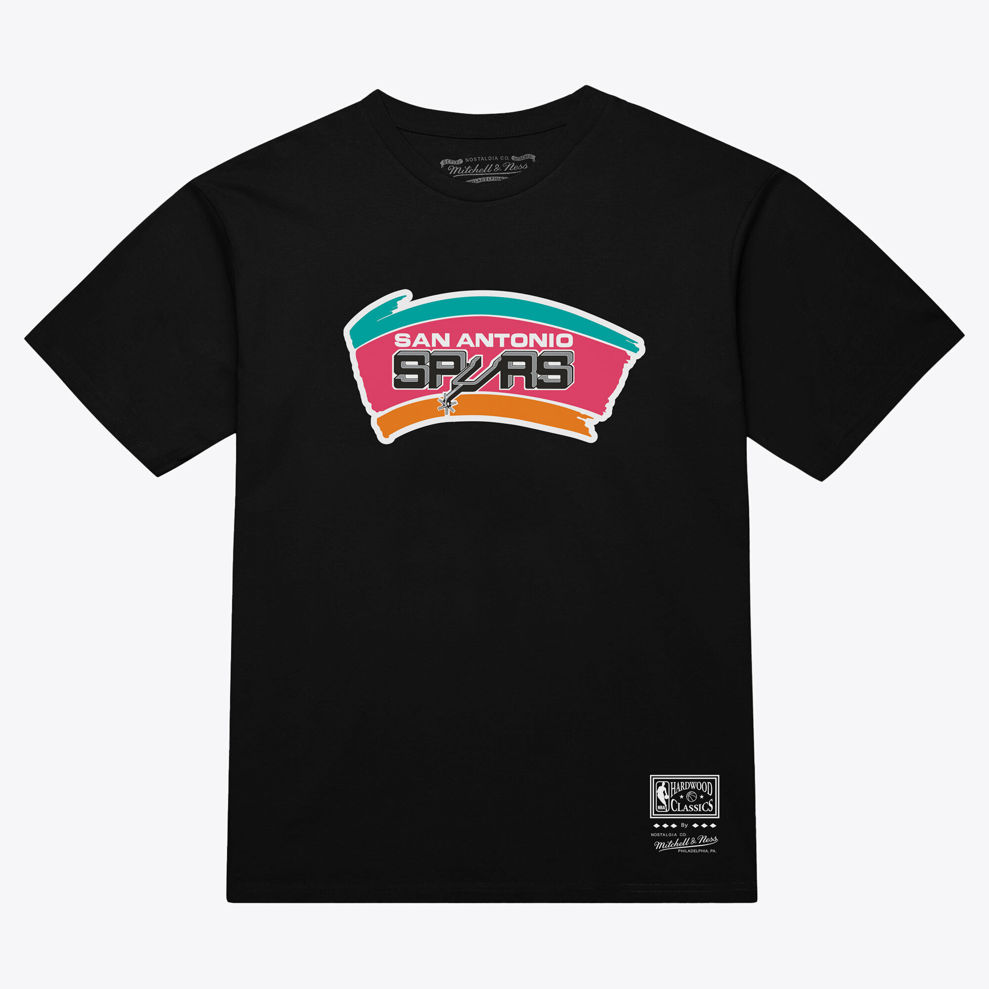 Unisex Mitchell & Ness Black San Antonio Spurs Hardwood Classics Arch T-Shirt