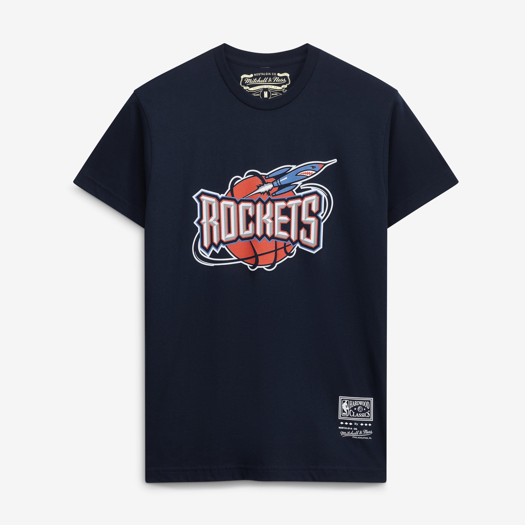 Unisex Mitchell & Ness  Navy Houston Rockets Hardwood Classics Arch T-Shirt