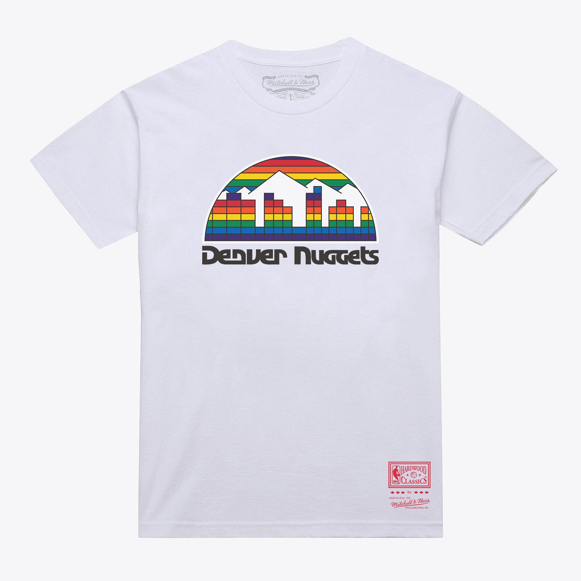 Unisex Mitchell & Ness  White Denver Nuggets Hardwood Classics Arch T-Shirt