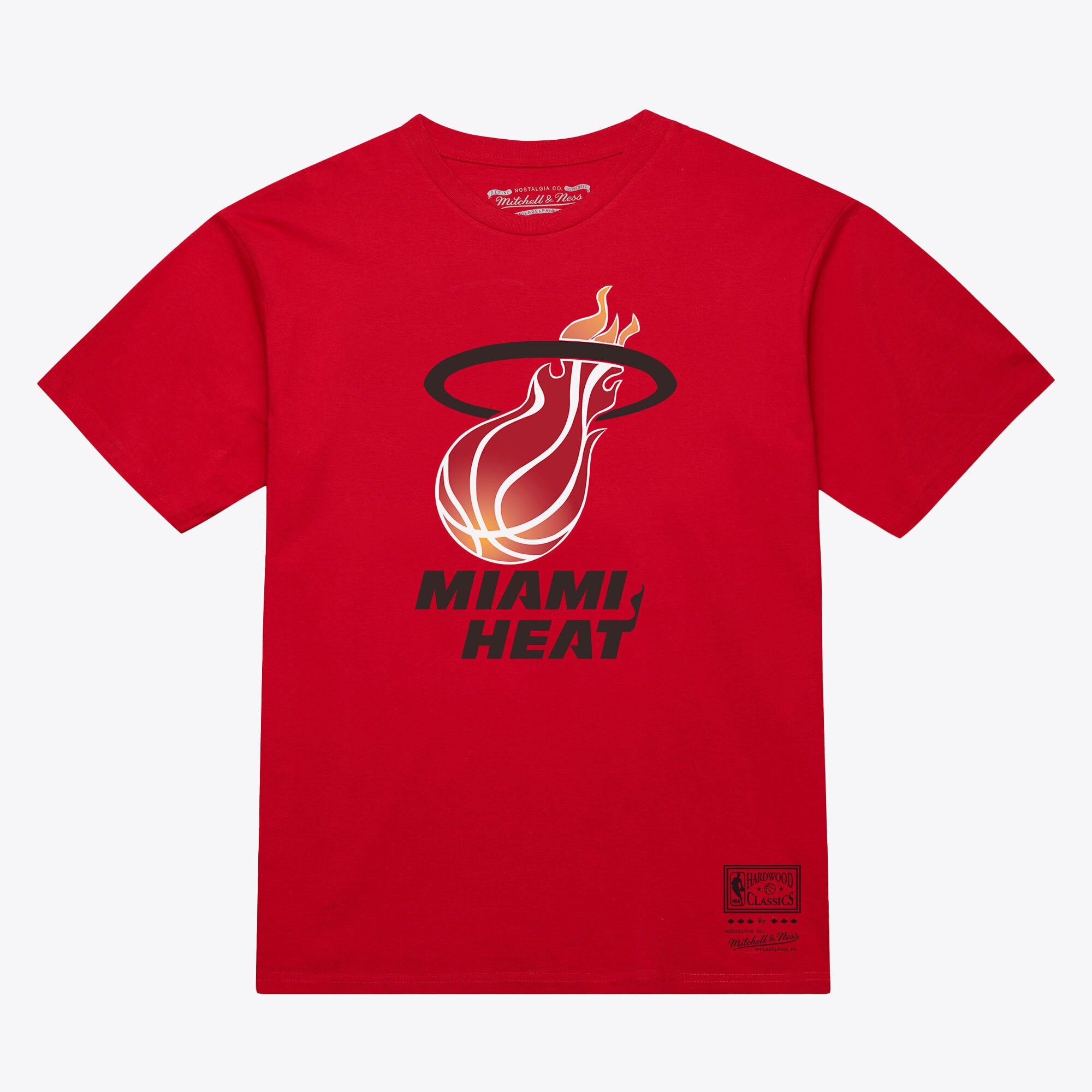 Unisex Mitchell & Ness Red Miami Heat Hardwood Classics Arch T-Shirt