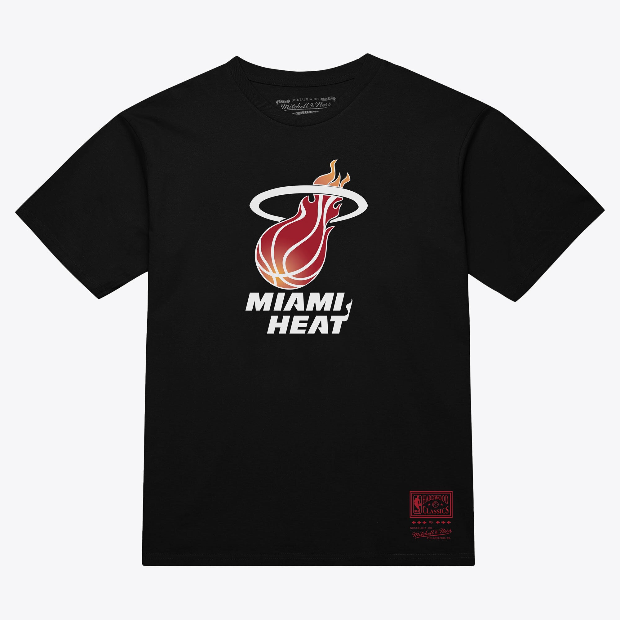 Unisex Mitchell & Ness  Black Miami Heat Hardwood Classics Arch T-Shirt