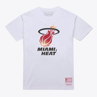 Unisex Mitchell & Ness  White Miami Heat Hardwood Classics Arch T-Shirt