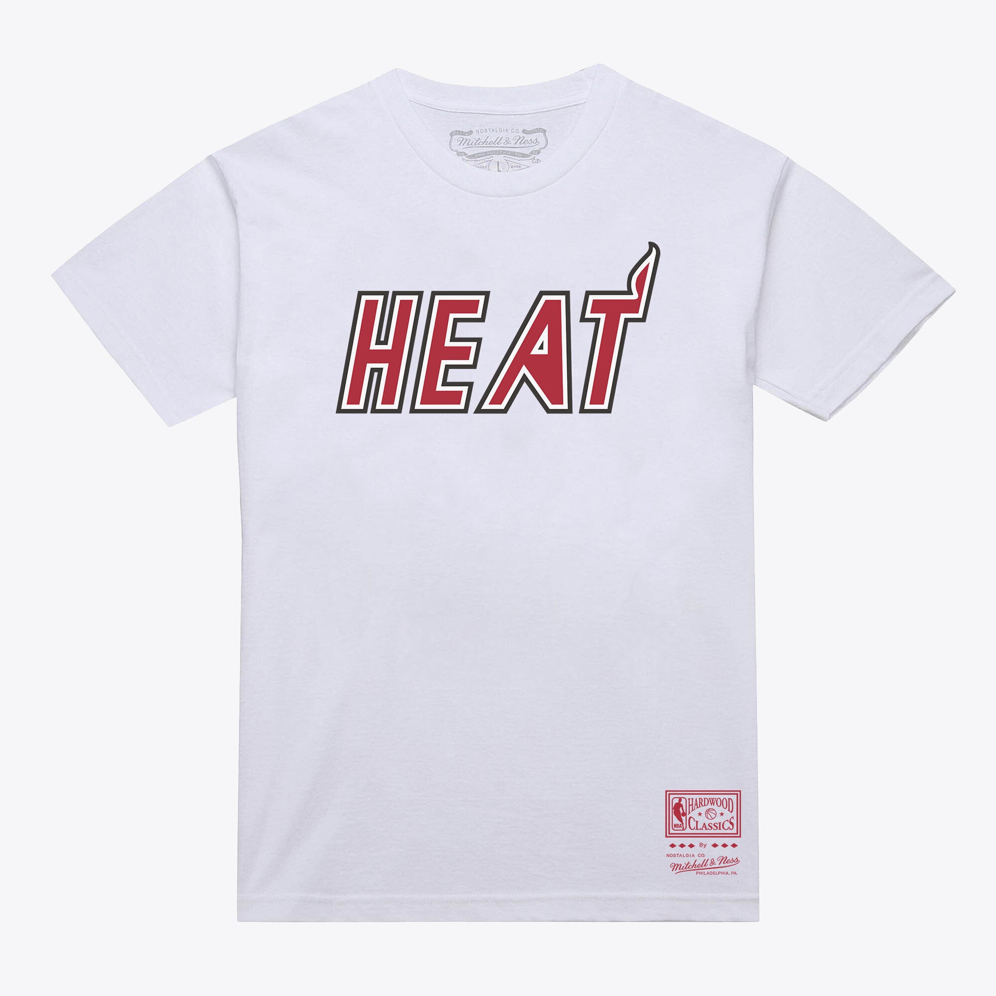 Unisex Mitchell & Ness  White Miami Heat Hardwood Classics Arch T-Shirt
